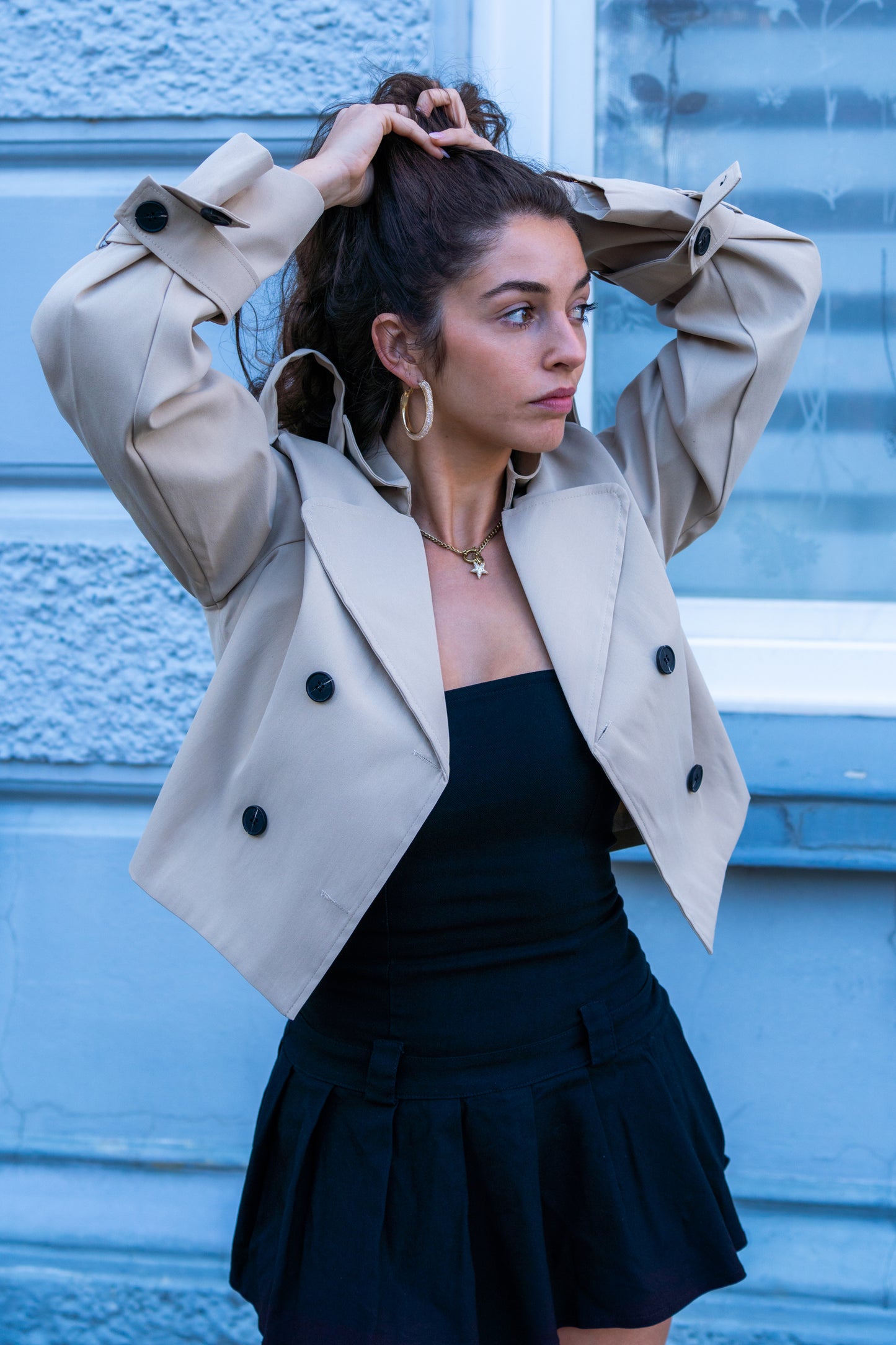 Cropped Trenchcoat: leichte & stylische Damenjacke kurz, elegant